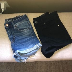 2 x pairs AE hi-rise shorties